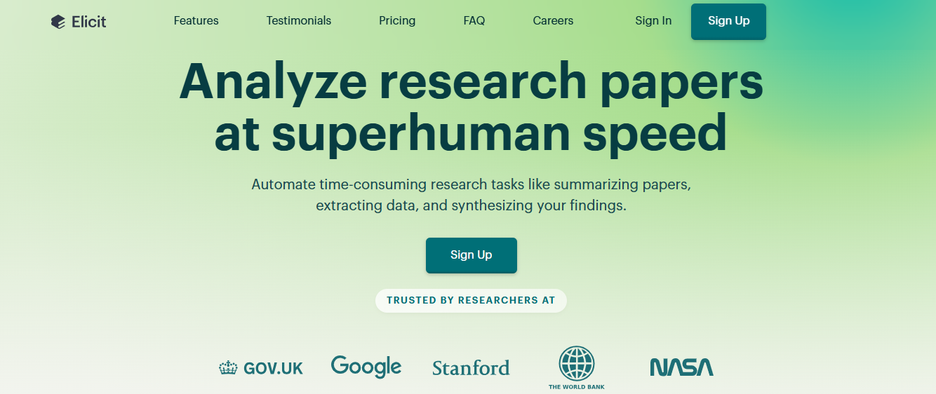 Elicit, an AI research tool