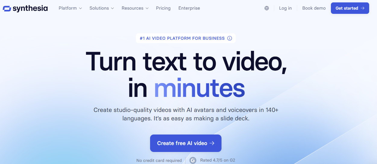 Synthesia AI ad creator tool